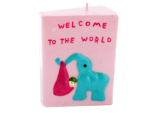 3.5inch x 2.5inch pink elephant with baby