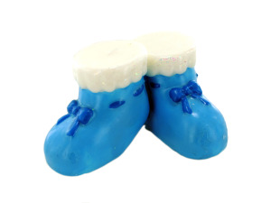 3inch x 2inch blue baby boots candle