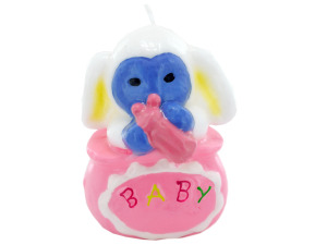 4inch x 2.5inch pink animal candle