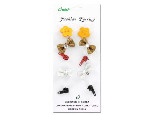 Buttons and bows fashion earrings, assorted styles