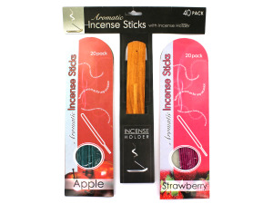 Aromatic incense sticks with holder