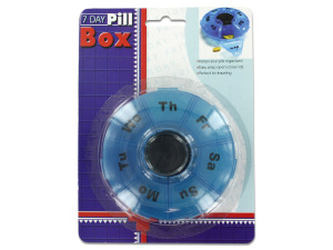 Seven day round pill box