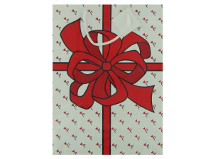 Red bow gift bag, medium