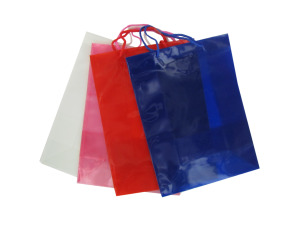 Clear assorted colors gift bags, large size