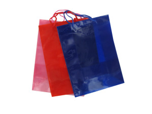 Clear gift bags, assorted colors, XXL size