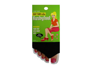 Black massaging foot tubes with thong toe