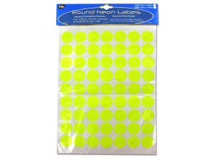 Round neon adhesive labels