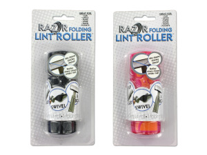 Folding lint roller, 2 assorted colors