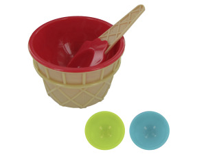 Ice cream bowl and matching spoon set