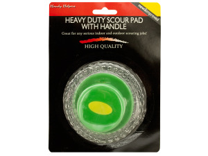 Scouring pad with handle