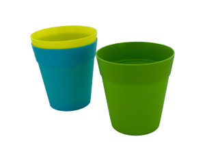 Colorful plastic flower pot, 5 inches, assorted colors