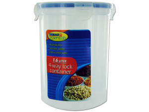 Four-way locking storage container