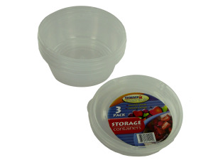 Round storage containers, pack of 3