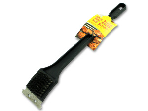 Barbecue brush with scraper