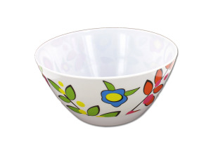 Large melamine bowl with flower design