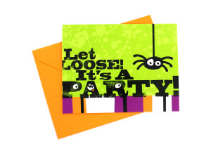 let loose spider 10 pack invitations/envelopes