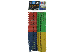 Multi-colored plastic clothespins