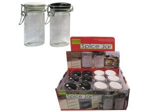Oval jar with snap lid display