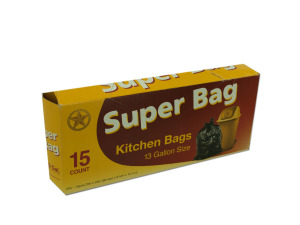 Super bag kitchen bags, 13 gallon