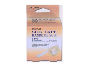 2 rolls hypoallergenic silk tape 1 in and 1/2 in
