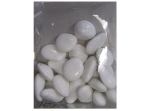 White glass pebbles