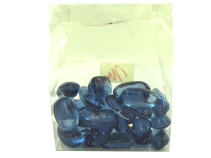 Blue glass pebbles