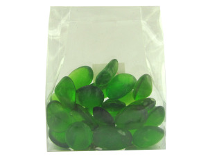 Green glass pebbles