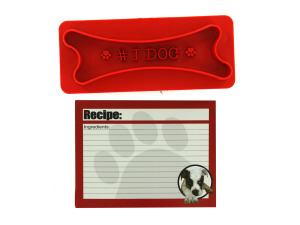 Dog biscuit cutter and recipe gift set