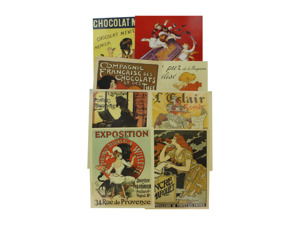 French poster art prints, pack of 4