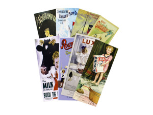 Long art prints, assorted designs, pack of 4