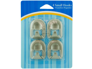 4 pack satin nickel finish self adhesive hooks