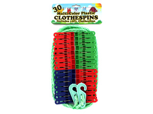 Multi-color plastic clothespins