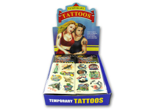 black and white assorted tattoos (96 pc display)