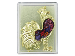 Rooster fashion pin in box