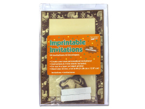 Imprintable invitations with envelopes, Thanksgiving theme, pack