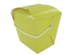 Yellow mini take-out container