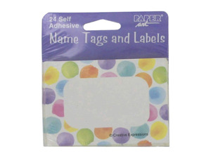 Name tags and labels, self adhesive
