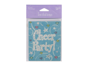 Cheer party invitations, pack of 8