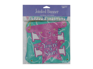 "Happy Birthday" jointed banner for girls