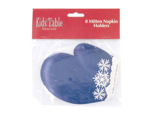 Holiday Fun kid's mitten napkin holders, pack of 8