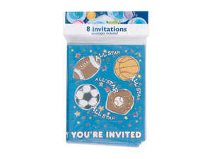 All Star sports party invitations