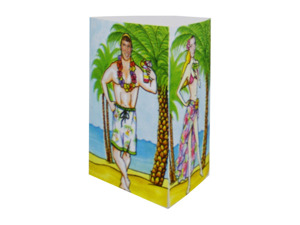Luau tri-fold photo centerpiece