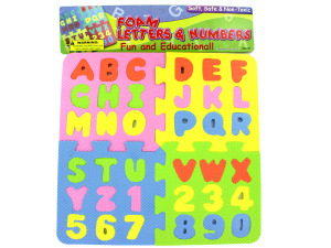 Foam letter and number puzzle