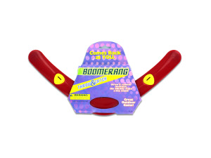 Red plastic boomerang