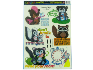 Children's window clings, learning manners