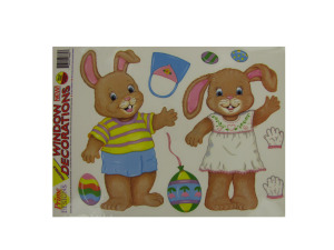 Dress-up Easter bunny window clings