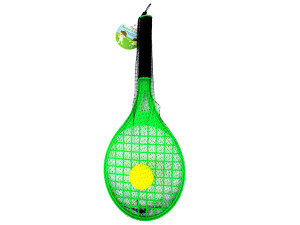 Toy tennis racket with foam ball