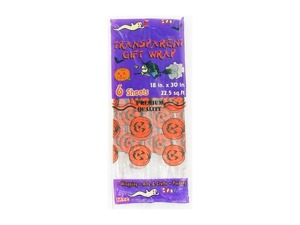 6 sheet transparent halloween giftwrap