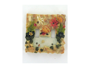 Floral polyresin light switch cover