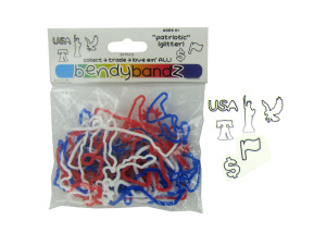 Patriotic glitter stretchy bands
